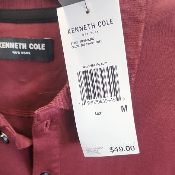 Kenneth Cole Men's Dark Red Polo Shirt - Picture 2 of 6